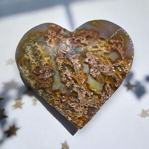Moss‎ Agate Crystal Heart (#5)